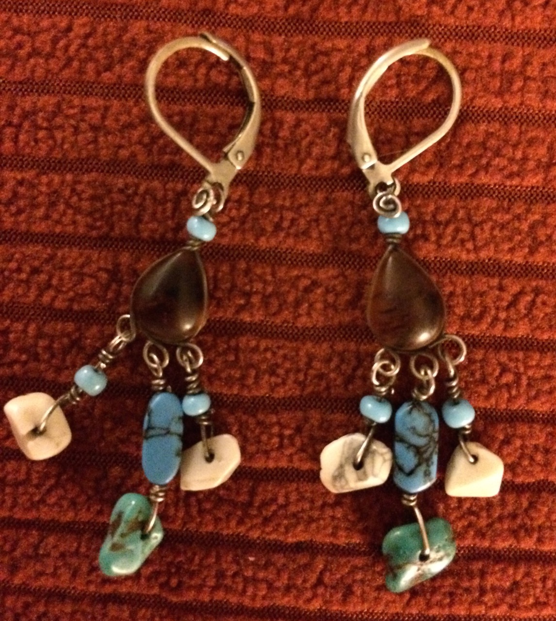 The earrings I wear the most--turquoise & amber from the Yucatan.