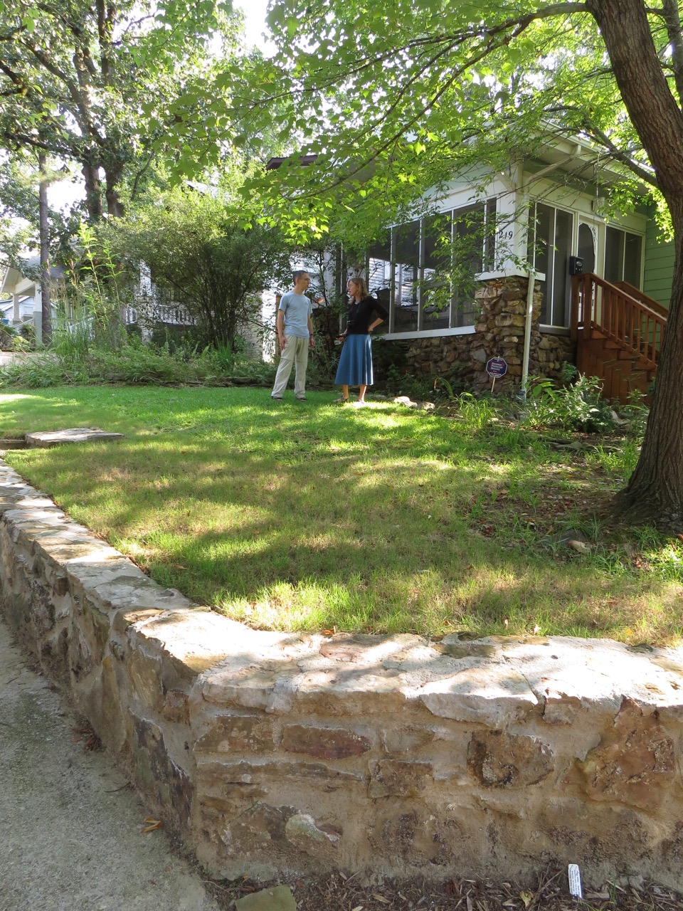I interview Dan Scheiman of Audubon Arkansas at his   home replete with native plants for birds (in Little Rock Arkansas, photo by Sandra Murphy)