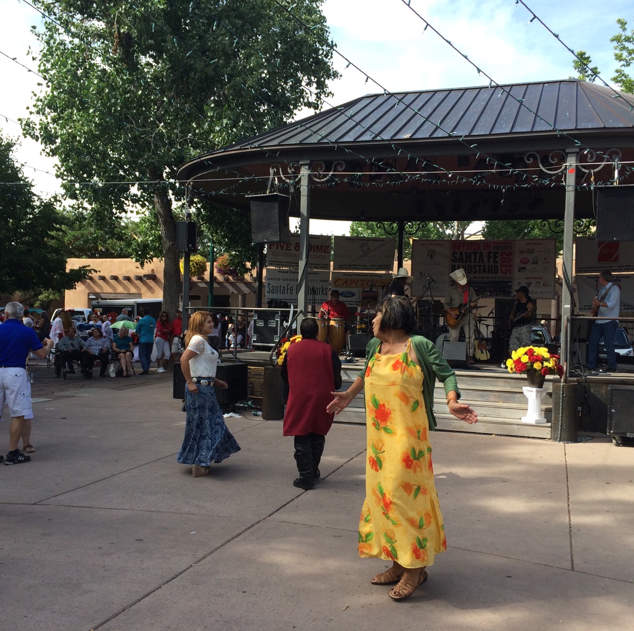 Dancers & live music in the Santa Fe plaza in 2015--remembering 1977...
