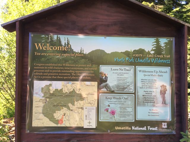 trailhead Umatilla Rim/Lake Creek Trail